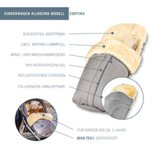 Lade das Bild in den Galerie-Viewer, Kinderwagen-Fahrsack Fellhof CORTINA